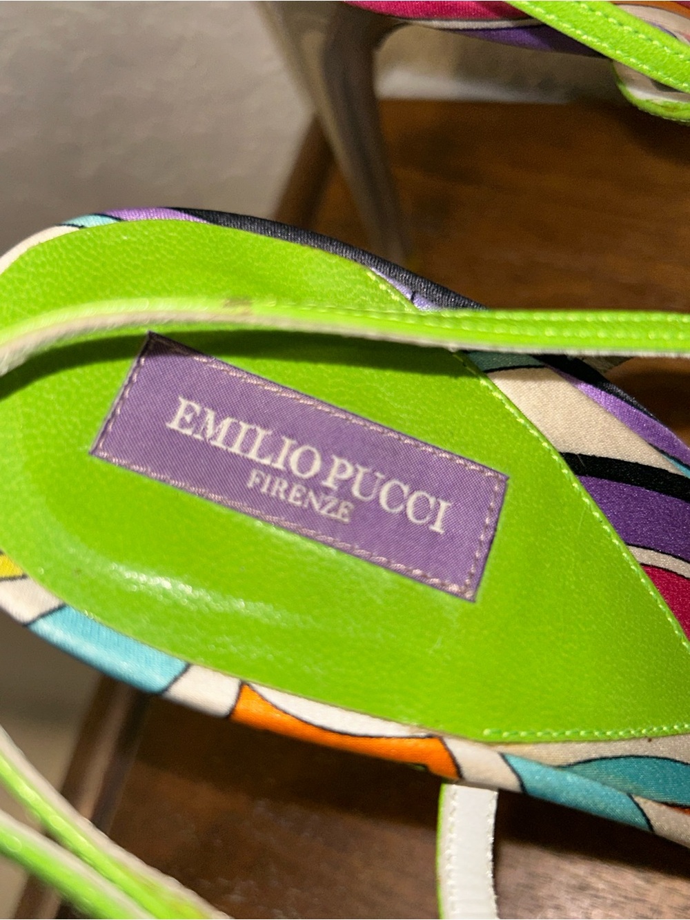 Emilio Pucci Collection 2000s Satin Leather Sling Back Heel Shoes - Picture 4 of 12